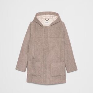 Banana Republic Factory Beige Hooded Pea Coat